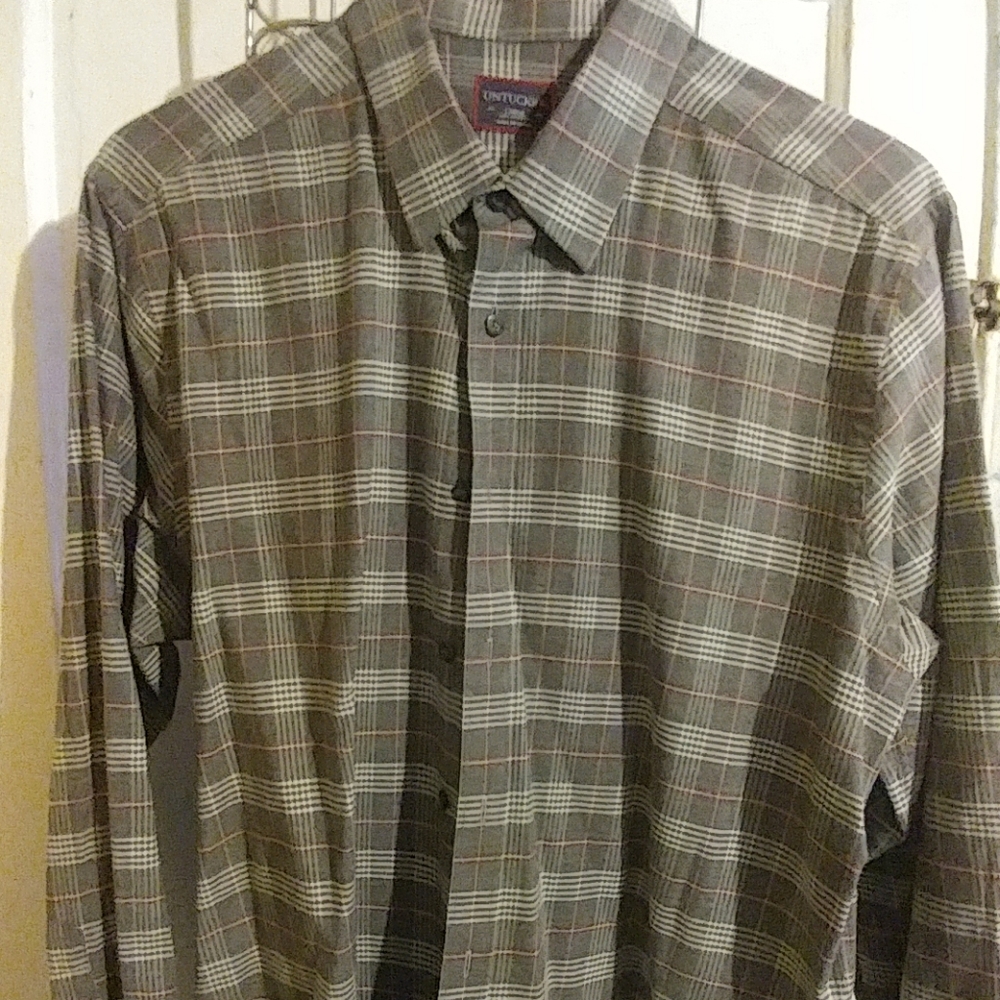 Gray n Red , white  flannel
